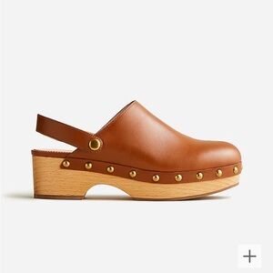 J Crew convertible leather clogs in brown / tan